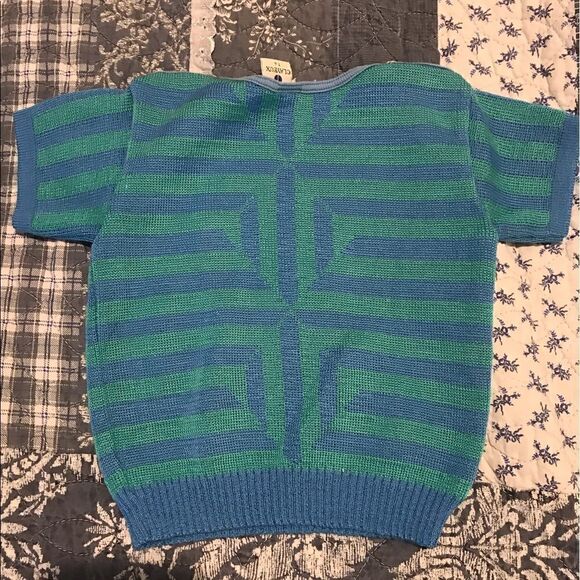 Clayeux blue turquoise sweater T4 snap top EUC - Picture 4 of 5